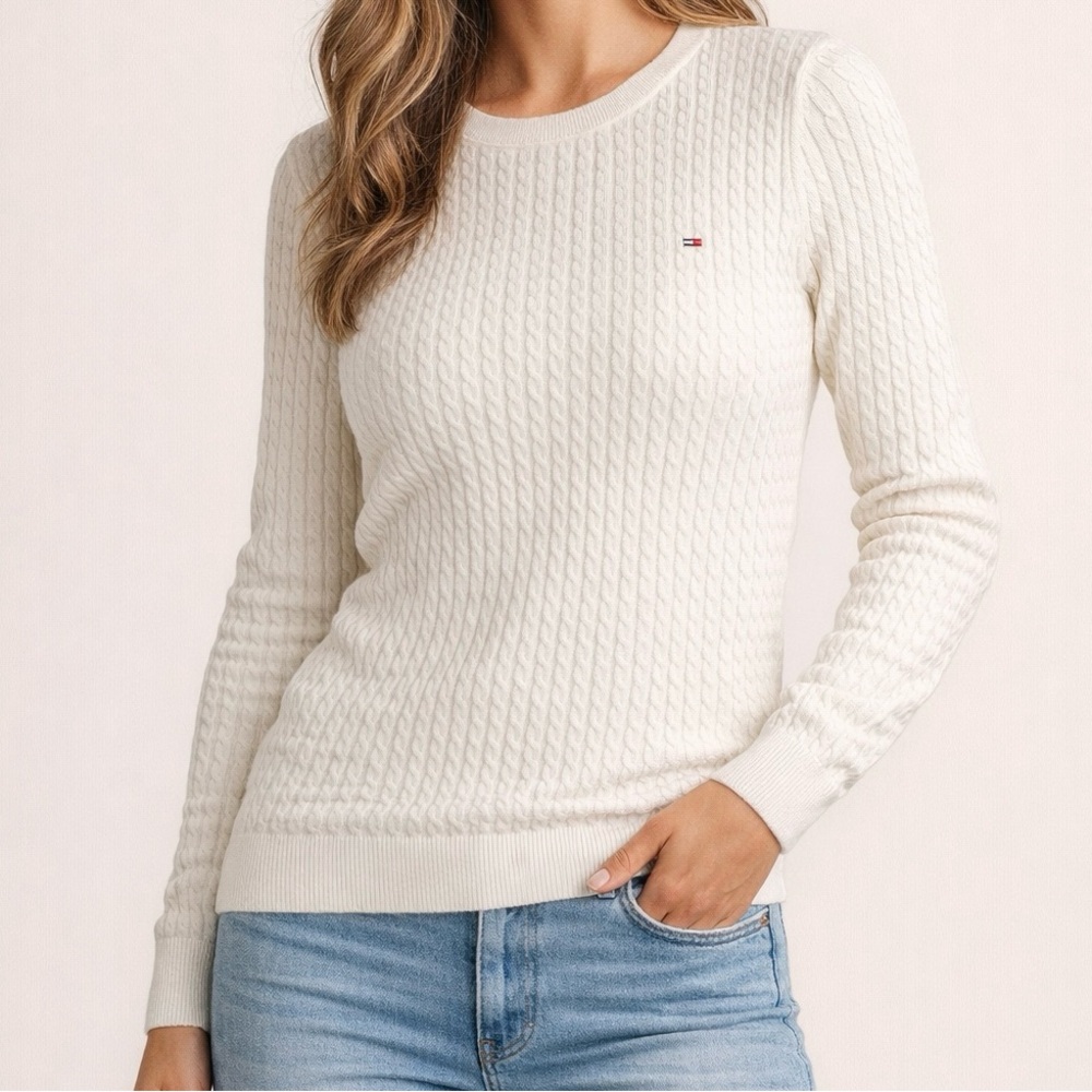 Tommy Hilfiger White Crewneck Sweater